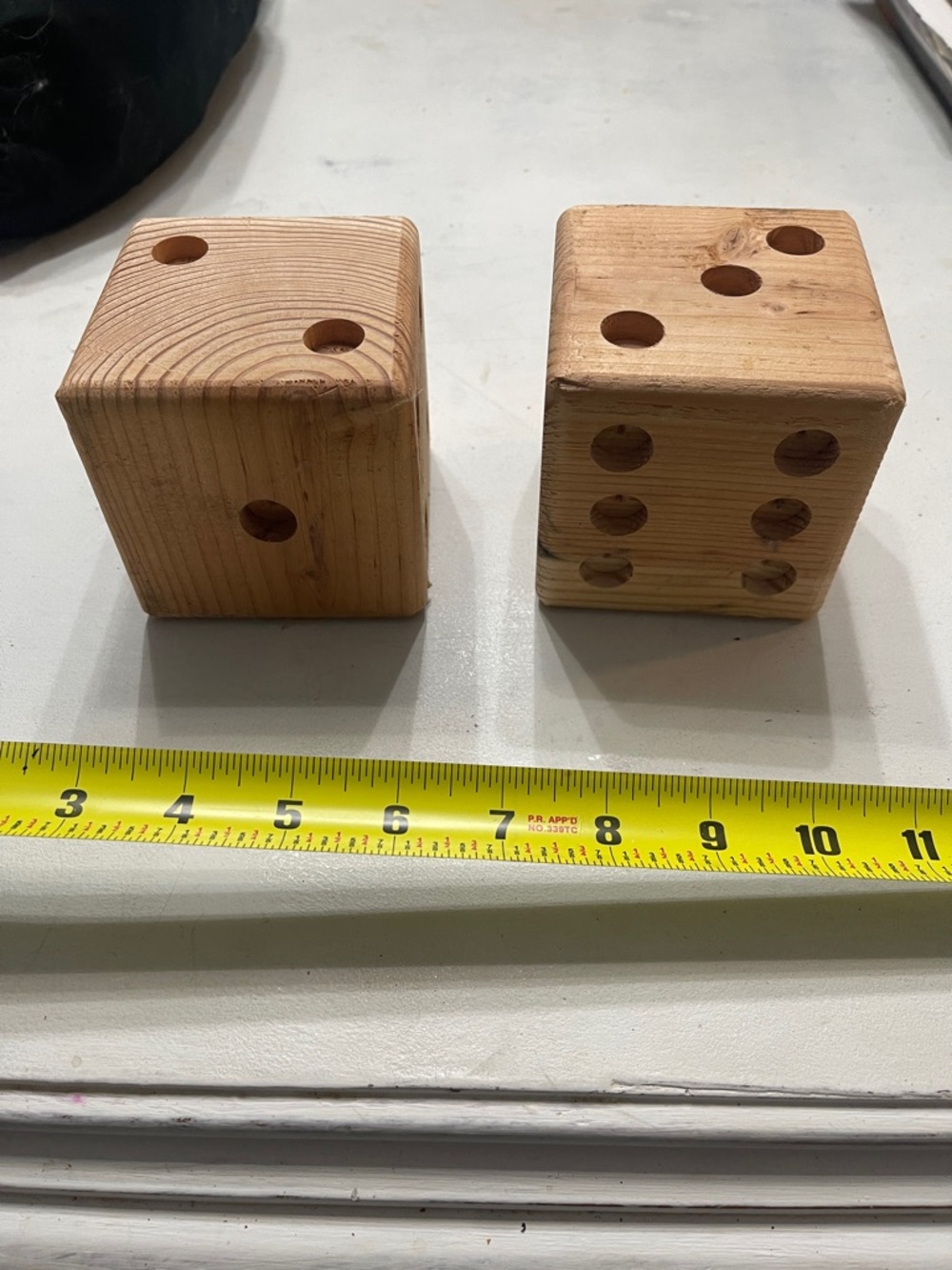 Handmade Wooden Dice Pair - Natural Wood